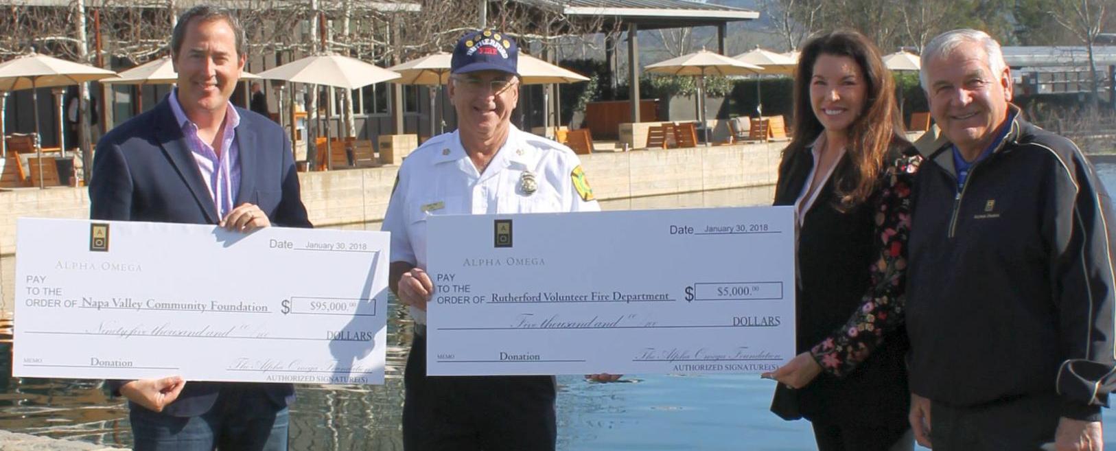 Alpha Omega Foundation presents $100,000 for fire relief